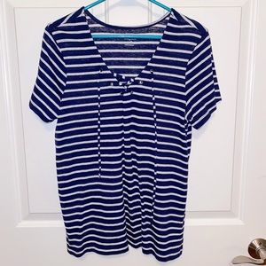 Navy blue and white striped shirt!